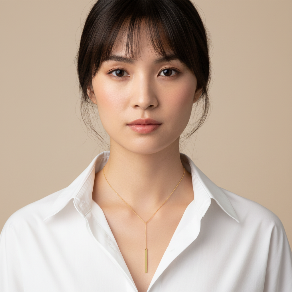 ゴールドバー ロングネックレス 正確な形状