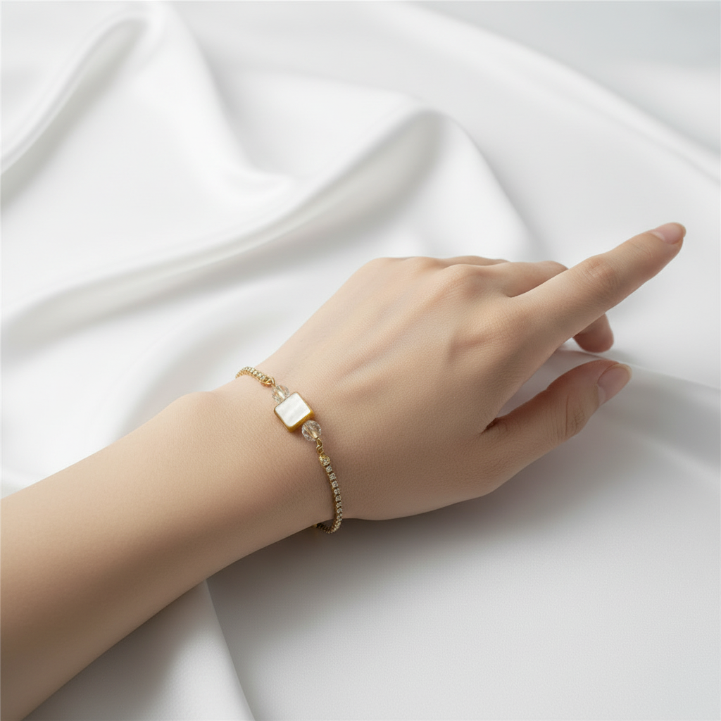 Mother of Pearl Chain Bracelet - 正方形